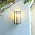 Modern Minimalist Waterproof Rectangular Alloy Glass 1-Light Wall Sconce Lamp For Outdoor Patio