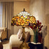 Traditional Tiffany Vintage Rose Stained Glass 1-Light Table Lamp For Study