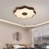 Traditional Chinese Lotus Leaf Wooden Iron Acrylic LED Flush Mount Ceiling Light For Living Room