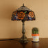 Traditional Tiffany Vintage Rose Stained Glass 1-Light Table Lamp For Study