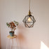 Traditional Vintage Polygonal Brass Stained Glass 1-Light Pendant Light For Living Room