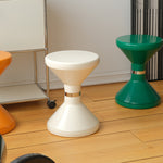 Contemporary Scandinavian ABS Round Hourglass End Table Portable For Living Room