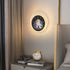 Contemporary Creative Starry Sky Moon Resin Astronaut Round LED Wall Sconce Lamp For Living Room