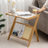 Contemporary Simplicity Z-shaped Glass Bamboo End Table For Living Room