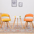 Modern Minimalist Square Fabric Wood Dining Chair Backrest For Dining Room
