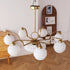 Modern Mid-Century Branch Curved Rod Round Orb Iron Glass 4/6/8 Light Chandelier For Living Room