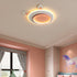 Modern Simplicity Kids Iron Acrylic Rabbit Round LED Flush Mount Ceiling Light For Bedroom