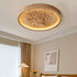 Modern Art Deco Round Bellflower Iron Resin Acrylic LED Flush Mount Ceiling Light For Bedroom