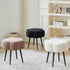 Modern Minimalist Cloud Lambswool Carbon Steel Vanity Stool For Bedroom