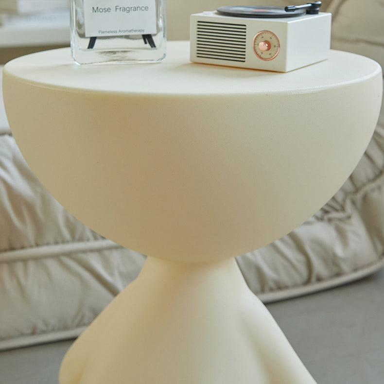 Modern Minimalist Small Flat Round PP End Table 1-Tier For Living Room