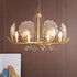 Traditional Luxury Shell Copper Glass 4/6/8 Light Chandelier For Living Room