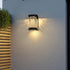 Modern Luxury Waterproof Solar Stainless Steel Glass Cylinder LED Wall Sconce Lamp For Outdoor Patio