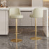 Contemporary Luxury Round Leather Height Adjustable Swivel Bar Stool Low Back Footrest For Dining Room