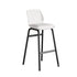 Contemporary Nordic Square Leather Upholstered Iron Bar Stool Plastic Backrest Footrest For Dining Room