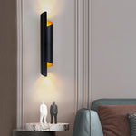 Modern Minimalist Irregular Cylinder Metal 2-Light Wall Sconce Lamp For Living Room