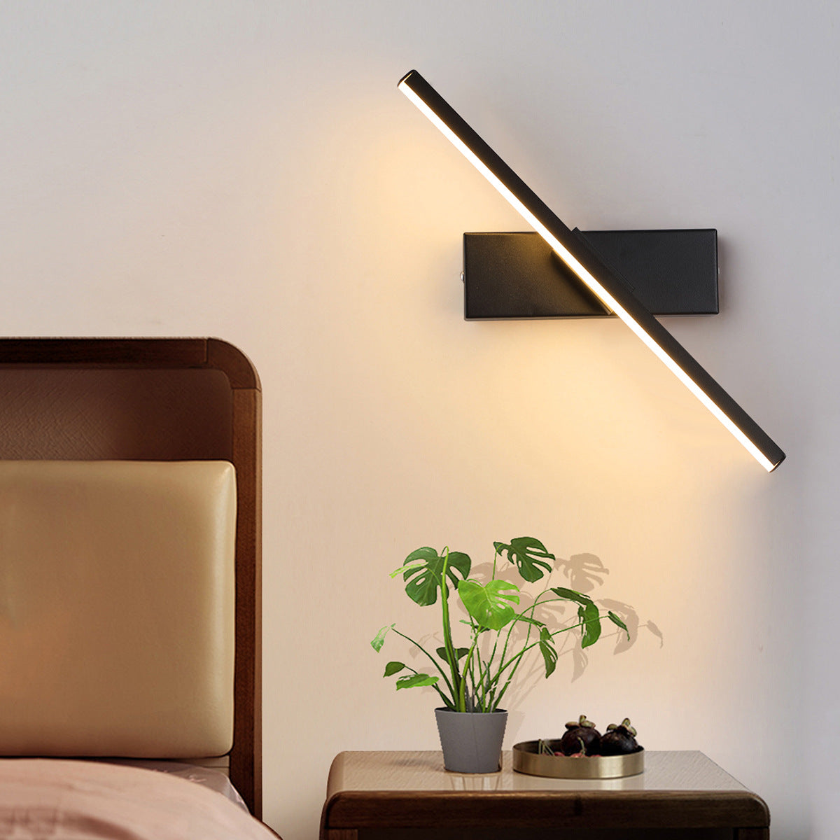 Modern Simplicity Strip Rectangle Aluminum Iron Silicone LED Wall Sconce Lamp For Bedroom