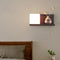 Modern Minimalist Rectangular Square Shelf Wood Glass 1-Light Wall Sconce Lamp For Bedroom