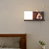 Modern Minimalist Rectangular Square Shelf Wood Glass 1-Light Wall Sconce Lamp For Bedroom