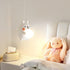 Modern Art Deco Kids Iron Acrylic Rabbit LED Pendant Light For Bedroom