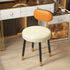 Contemporary Nordic PU Leather Upholstered Round Vanity Stool Backrest For Bedroom