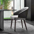 Modern Luxury Ring Back Leather Cotton Linen Ash Wood Dining Chair Backrest For Dining Room