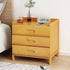 Modern Minimalist Rectangular Desktop Bamboo Nightstand 1/2-Drawer For Bedroom