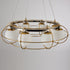 Contemporary Scandinavian Iron Glass Ball Round Strip LED Chandelier For Dinning Room