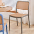 Contemporary Simplicity Square Rattan-like Plastic Stackable Dining Chair Armrest Backrest For Dining Room