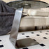 Modern Luxury Round Tempered Glass Carbon Steel Base End Table For Living Room