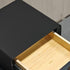 Modern Eclectic Rectangular Stainless Steel Pine End Table 2-Tier For Living Room
