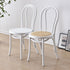 Contemporary Retro Rattan Beech Wood Metal Round Arched Dining Chair Backrest For Dining Room