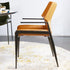 Contemporary Luxury Leather Metal Tapered Legs Dining Chair Backrest For Living Room