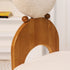 Contemporary Creative Round Mermaid Lambswool Fabric Wood Vanity Stool Backrest For Bedroom