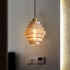 Traditional Vintage Striped Glass Round 1-Light Pendant Light For Living Room