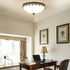 Traditional Vintage Dome Round Iron Glass LED Flush Mount Ceiling Light For Living Room