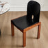 Traditional Vintage Curved Back Ash Wood Oil Wax Leather Dining Chair Backrest For Dining Room