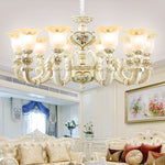 Modern Art Deco Carved Cup Iron Resin Glass Chandelier 3/6/8/10 Light Chandelier For Living Room