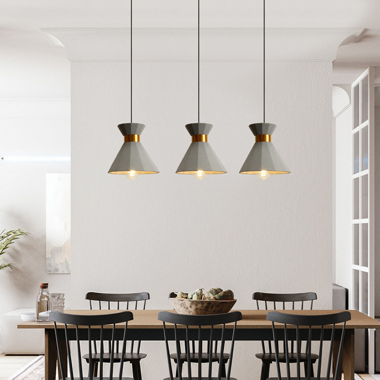 Contemporary Nordic Cement Semi-Conical Shade 1-Light Pendant Light For Dining Room