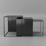 Modern Minimalist Square Iron Side Table Nesting For Living Room