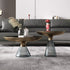 Contemporary Luxury Round Glass Stainless Steel Coffee Table 1-Tier For Living Room