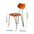 Modern Minimalist Square Metal Wood Chair Four Legs Backrest For Living Room