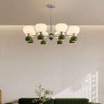 Contemporary Creative Pumpkin Orb Iron Aluminum Acrylic 6/12/16 Light Chandelier For Living Room