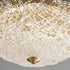 Traditional Luxury Round Copper Iron Glass LED Flush Mount Ceiling Light For Bedroom