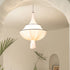 Modern Minimalist Cake Hardware Fabric 3-Light Chandelier For Living Room