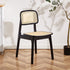 Modern Minimalist Square Rattan Seat Wood Dining Chair Backrest For Dining Room