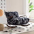 Contemporary Retro Square Fabric Iron Shake Accent Chair Backrest Armrest For Living Room