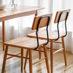 Traditional Vintage Square Cherry Wood Dining Chair Backrest For Dining Room