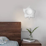 Contemporary Creative Resin Glass Maple Leaf 1-Light Wall Sconce Lamp For Bedside