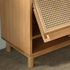 Contemporary Nordic Rectangular Wood Rattan End Table 1-Drawer For Living Room