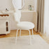 Contemporary Creative Cloud Shape Lambswool Upholstered Swivel Vanity Stool Backrest For Bedroom